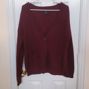 Forever 21 Burgundy Cardigan